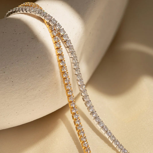 PACK BRAZALETES TENNIS ZIRCONIA 18K